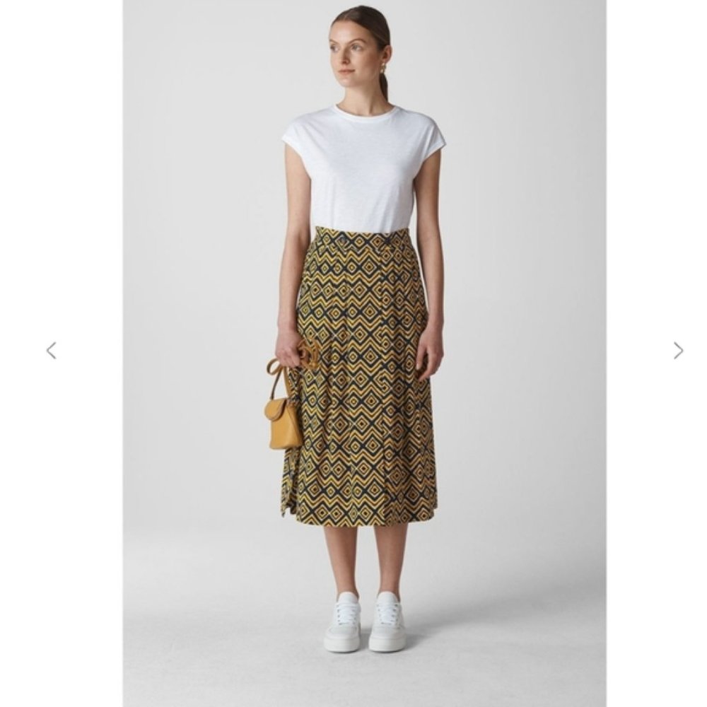 Whistles Zig Zag Print Wrap Midi Skirt